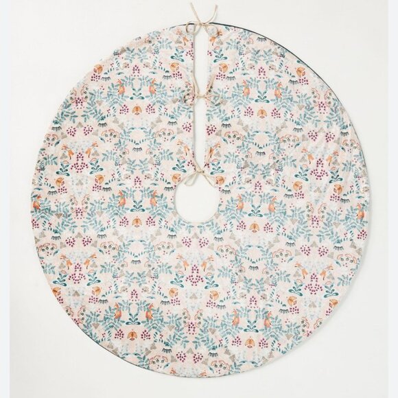 Anthropologie Lya Light‎ Sand  Christmas Tree Skirt NEW WITH TAG - Picture 1 of 3